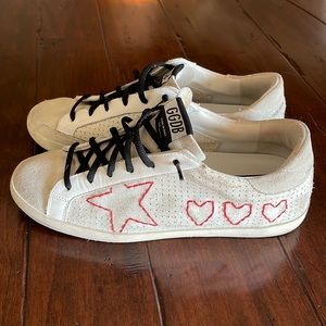 Golden Goose Superstar White 3 hearts 1 Star sz 41